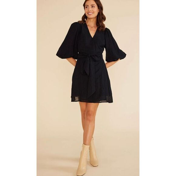 Minkpink Lylah Wrap Mini Dress - Black NWT Size XS - Picture 9 of 9